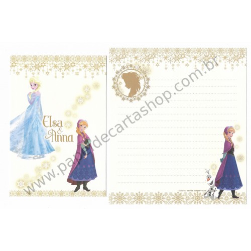 Kit 2 Conjuntos de Papel de Carta Disney Frozen Elsa & Anna (RS)