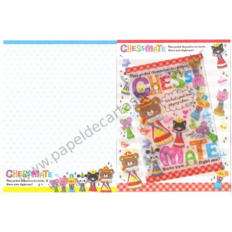 Kit 2 Conjuntos de Papel de Carta Chess Mate DAISO Japan
