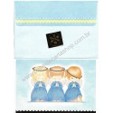 Notecard Antigo Importado Ruth Morehead Holly Babes G Blue Hallmark
