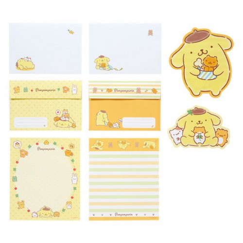Ano 2024. Kit 2 Conjuntos de Papel de Carta Pompompurin Sanrio