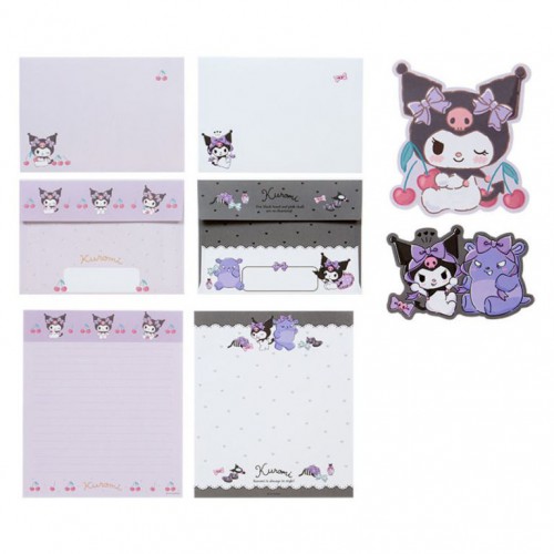 Ano 2024. Kit 2 Conjuntos de Papel de Carta Kuromi Sanrio