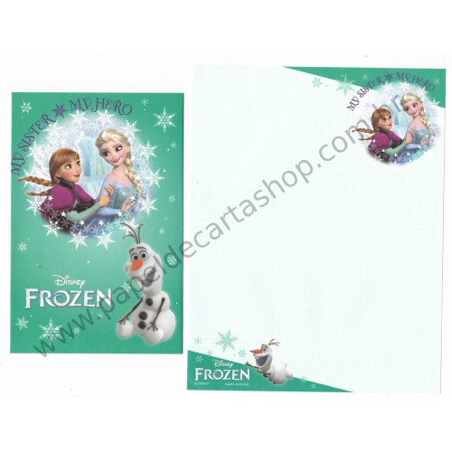 Kit 2 Conjuntos de Papéis de Carta Disney Frozen My Hero