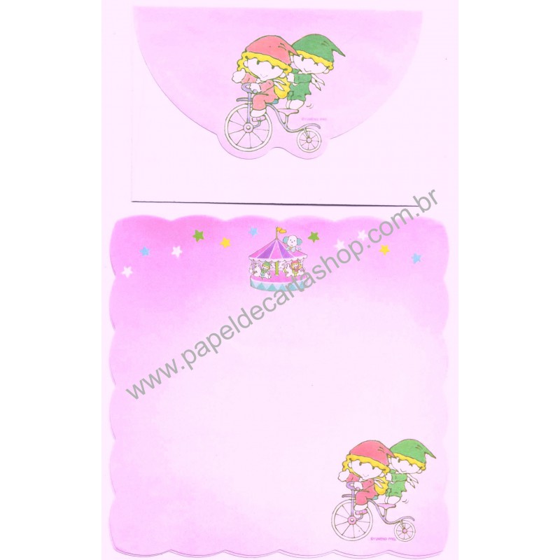 Conjunto de Papel de Carta Antigo (Vintage) Pixies Rosa Lyric Japan
