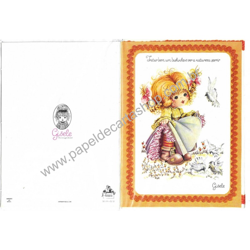 Notecard Cartão Antigo Original Coleção Gisele 50 AN GI 51