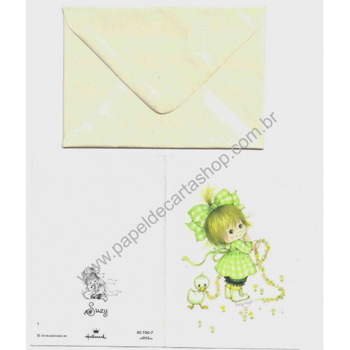 Notelette Antigo Importado Susy Angel Hallmark Irlanda 1975