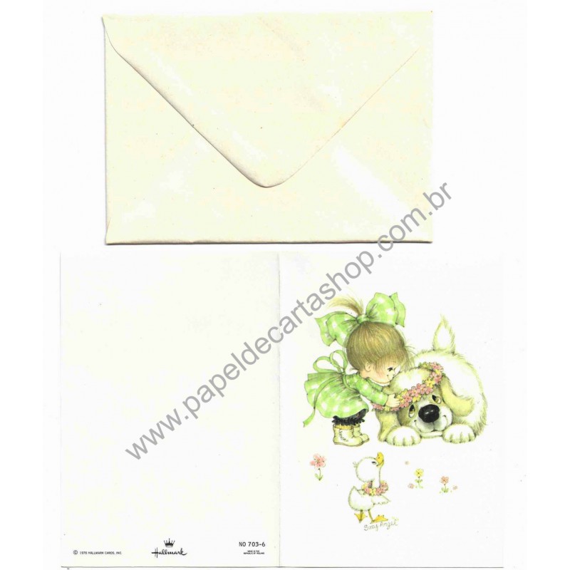Notelette Antigo Importado Susy Angel Hallmark Irlanda 1976