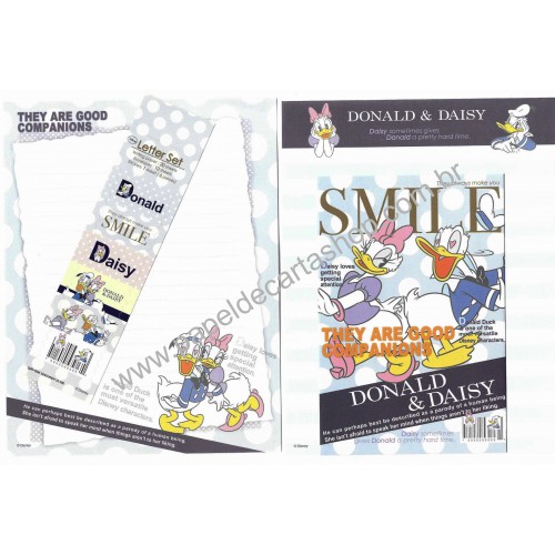 Conjunto de Papel de Carta Disney Donald & Daisy Smile
