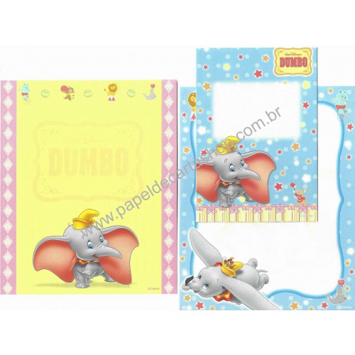 Kit 3 Conjuntos de Papeis de Carta Disney Dumbo