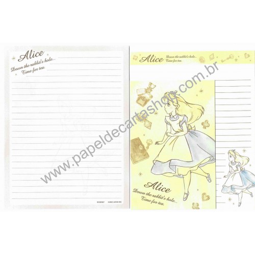 Kit 2 Conjuntos de Papel de Carta Disney Alice Time For Tea