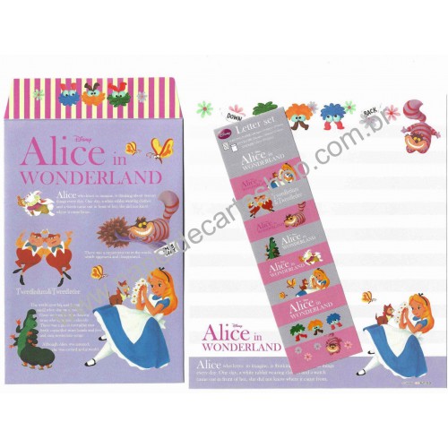Kit 2 Conjuntos de Papéis de Carta Disney Alice CRX