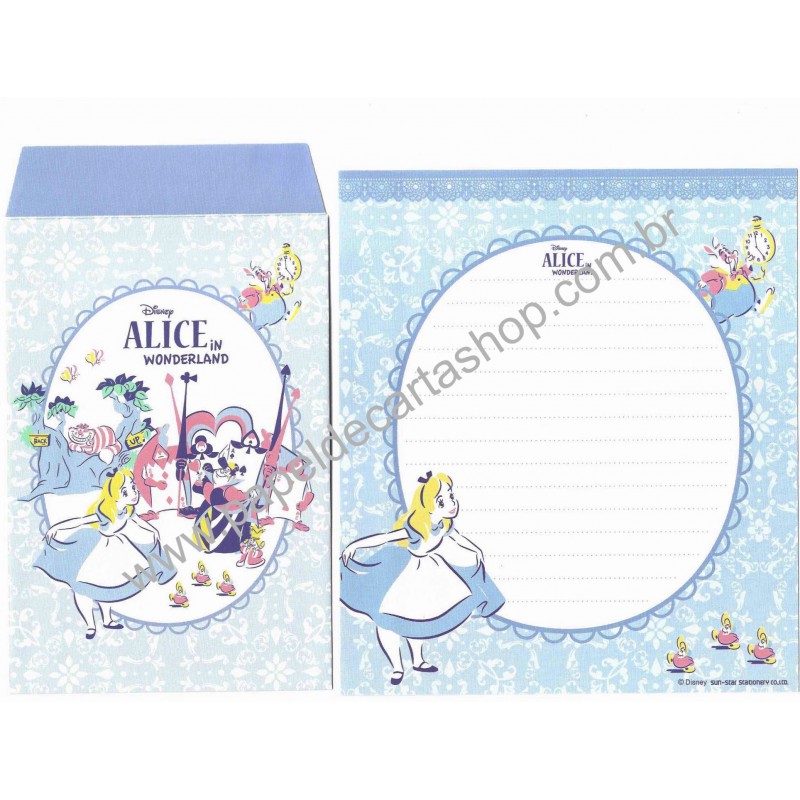 Kit 2 Conjuntos de Papéis de Carta Disney Alice CAZ