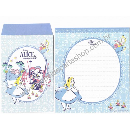 Kit 2 Conjuntos de Papéis de Carta Disney Alice CAZ