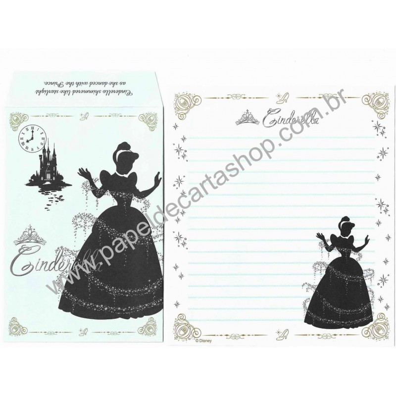 Kit 2 Conjuntos de Papeis de Carta Disney Cinderella Curious