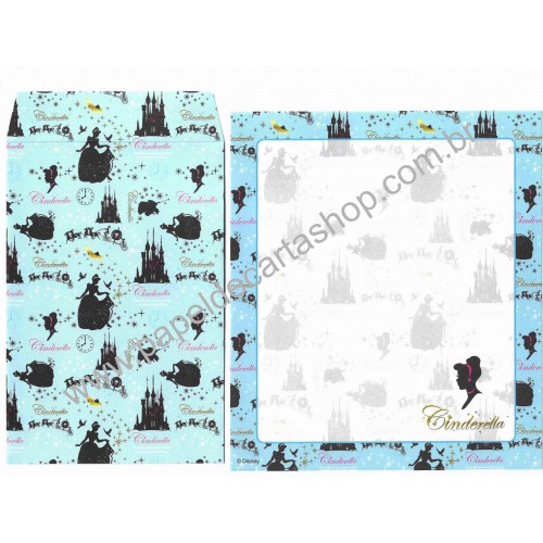 Kit 2 Conjuntos de Papeis de Carta Disney Cinderella Curious II