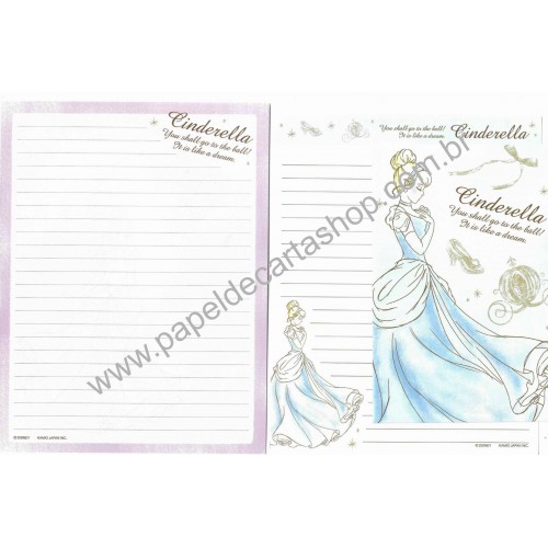 Kit 2 Conjuntos de Papeis de Carta Disney Cinderella Ball