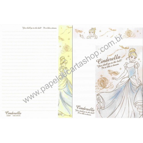 Kit 2 Conjuntos de Papeis de Carta Disney Cinderella Ball