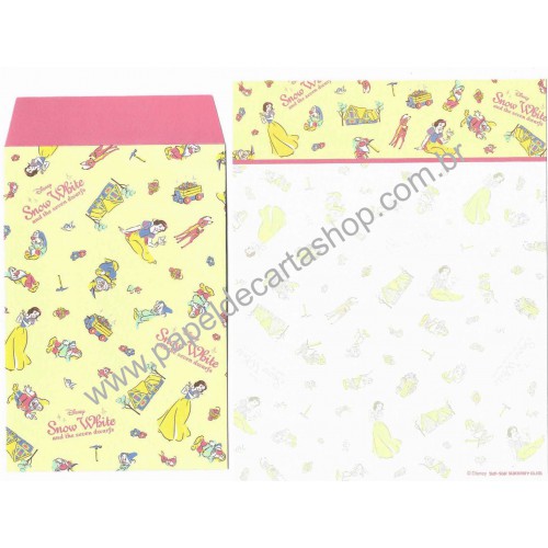 Kit 2 Conjuntos de Papeis de Carta Disney Snow White and The 7 Dwarfs