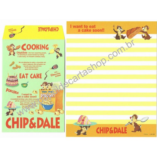 Kit 2 Conjuntos de Papel de Carta Disney Chip'n'Dale Donald Bday