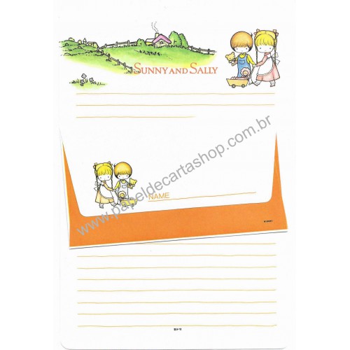 Conjunto de Papel de Carta Importado Sunny & Sally III Midori
