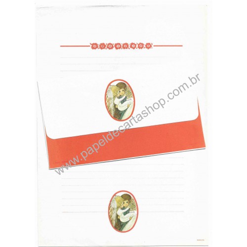 Conjunto de Papel de Carta Importado Bride Kokuyo Japão