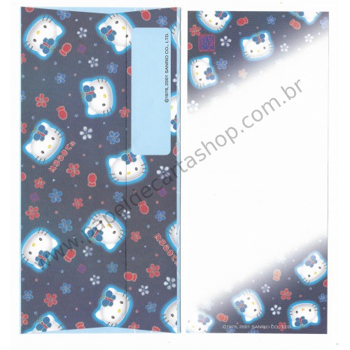 Ano 2001. Conjunto de Papel de Carta Hello Kitty Regional Japão CAZ
