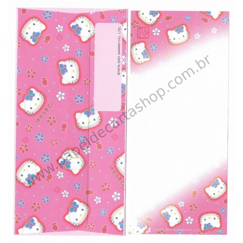 Ano 2001. Conjunto de Papel de Carta Hello Kitty Regional Japão CRS