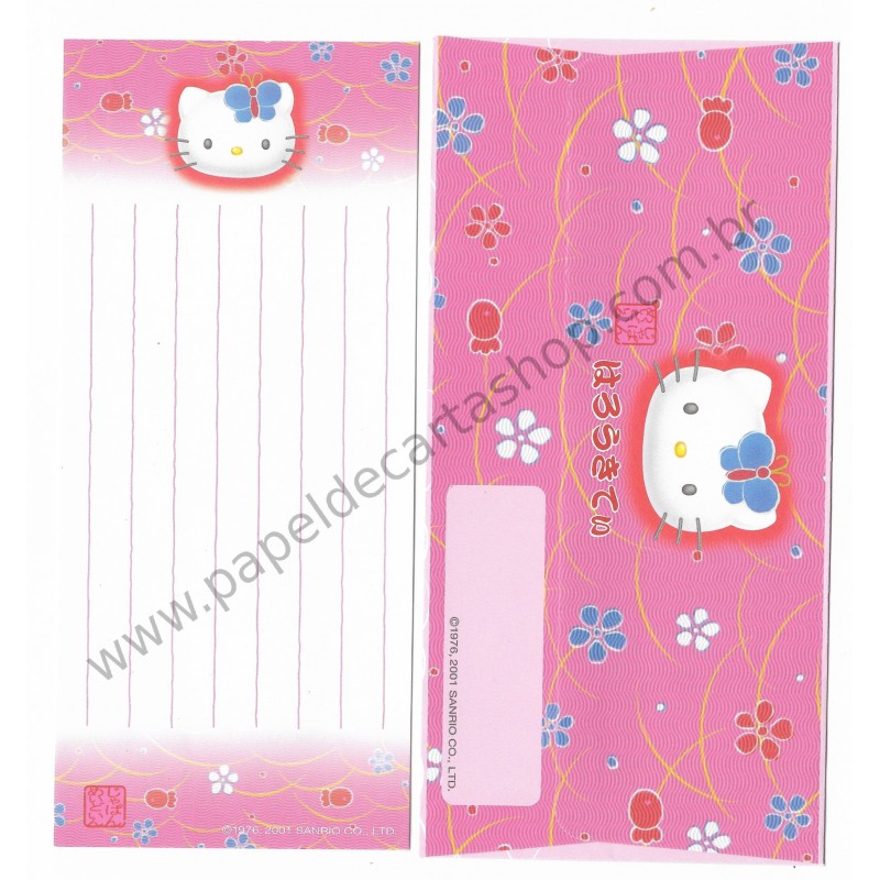 Ano 2001. Conjunto de Papel de Carta Hello Kitty Regional Japão CRS2