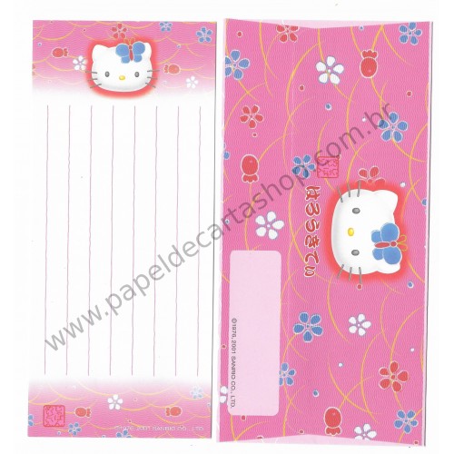 Ano 2001. Conjunto de Papel de Carta Hello Kitty Regional Japão CRS2