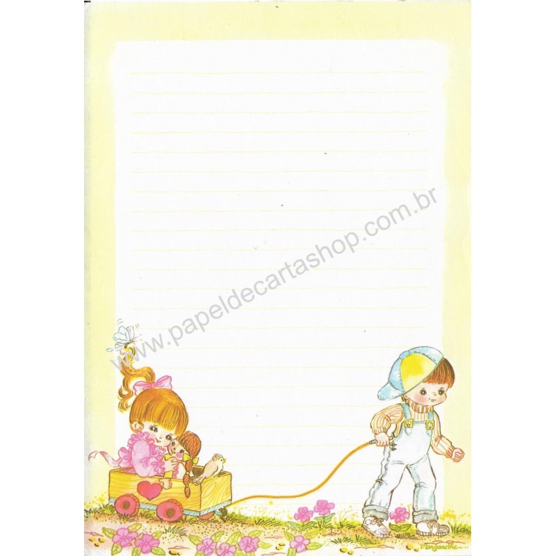 Anos 80. Papel de Carta Antigo Nacional Coleção Margarethe 25