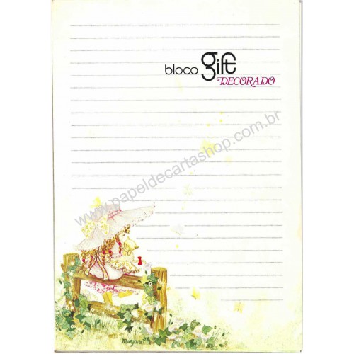 Anos 80. CAPA & 2 Papéis de Carta Antigos Coleção Margarethe 2