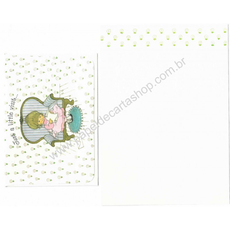 Conjunto de Papel de Carta Antigo Importado Visit Charmers Hallmark