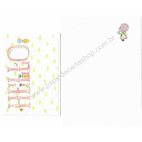 Conjunto de Papel de Carta Antigo Importado Hello Charmers Hallmark