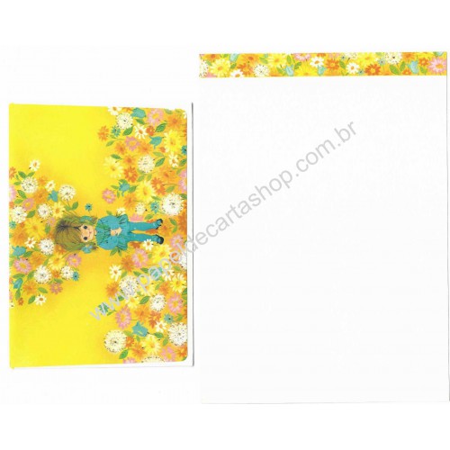 Conjunto de Papel de Carta Antigo Importado Yellow Charmers Hallmark
