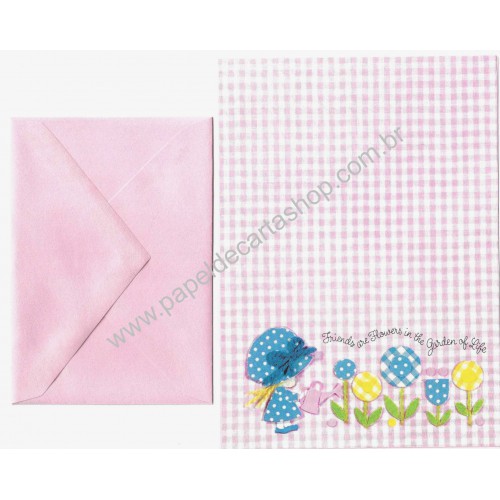 Conjunto de Papel de Carta Antigo Importado Flowers Charmers Hallmark