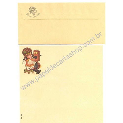 Conjunto de Papel de Carta Antigo Importado Bonnie Bonnets GLA