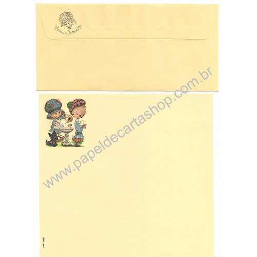 Conjunto de Papel de Carta Antigo Importado Bonnie Bonnets GVD
