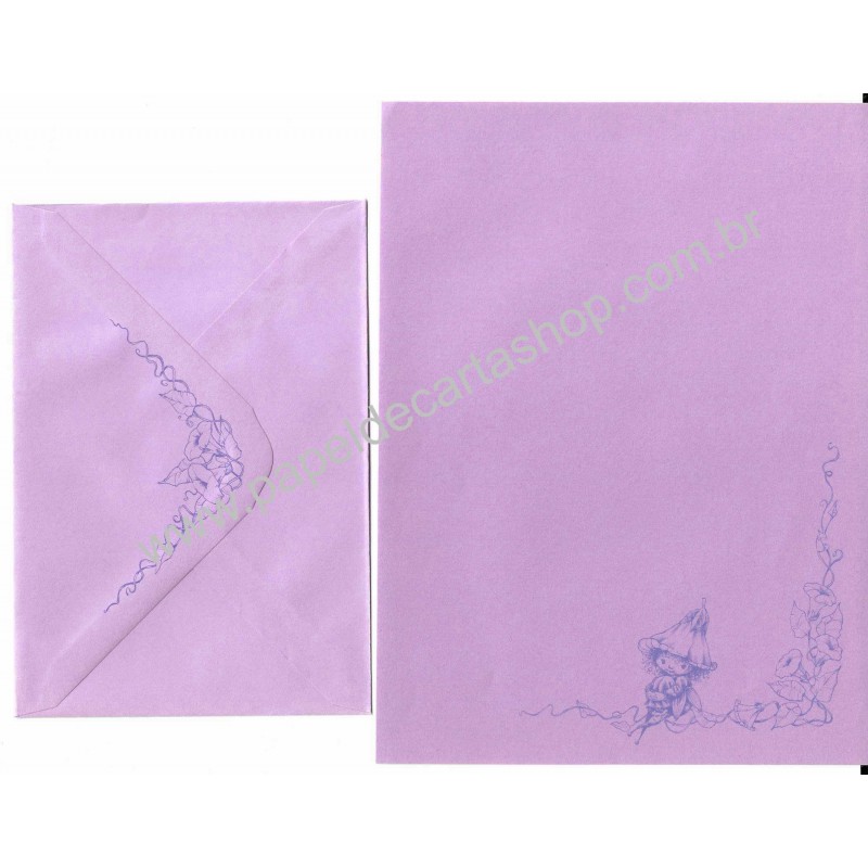 Conjunto de Papel de Carta Antigo Importado Victoria Plum CLI