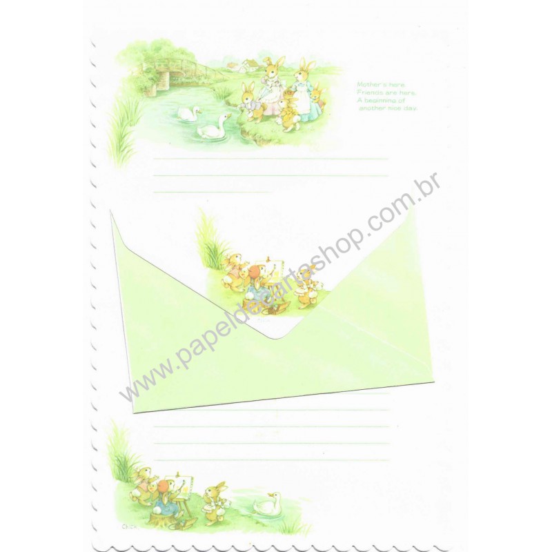 Conjunto de Papel de Carta Importado Nice Day CVD Chick Japan