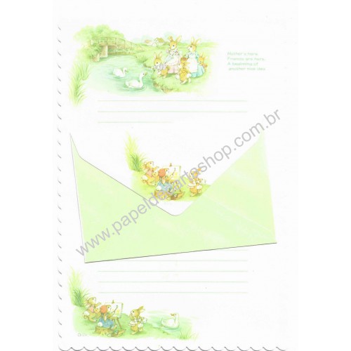 Conjunto de Papel de Carta Importado Nice Day CVD Chick Japan
