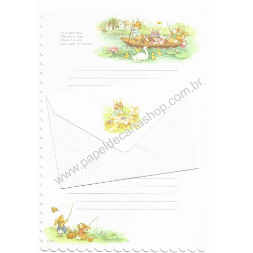 Conjunto de Papel de Carta Importado Nice Day CLL Chick Japan