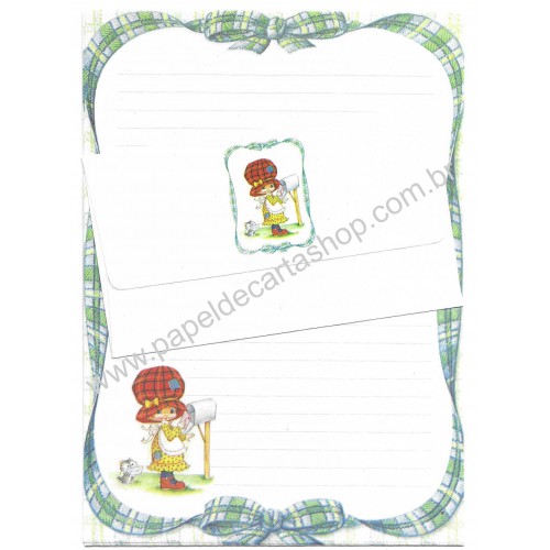 Conjunto de Papel de Carta Antigo Importado Bonnie Bonnets Taiwan