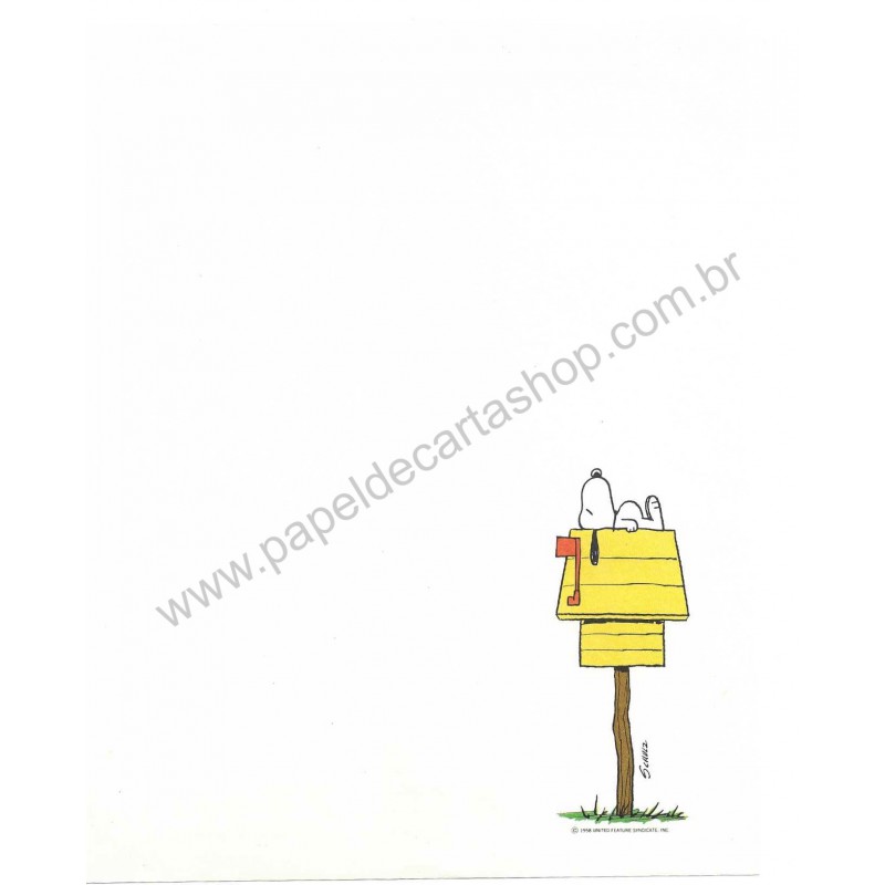 Papel de Carta Antigo Snoopy Dormindo Hallmark Crown