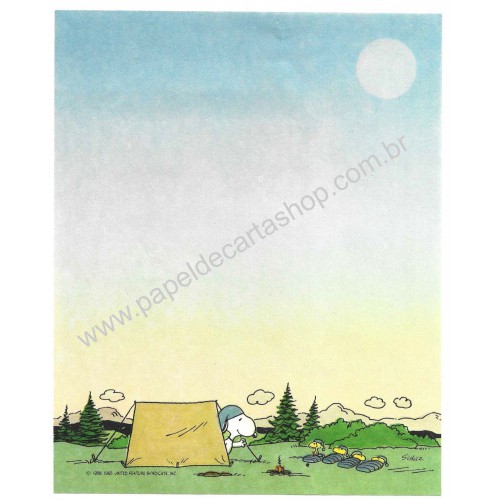 Papel de Carta Antigo Snoopy Acampamento Hallmark Crown