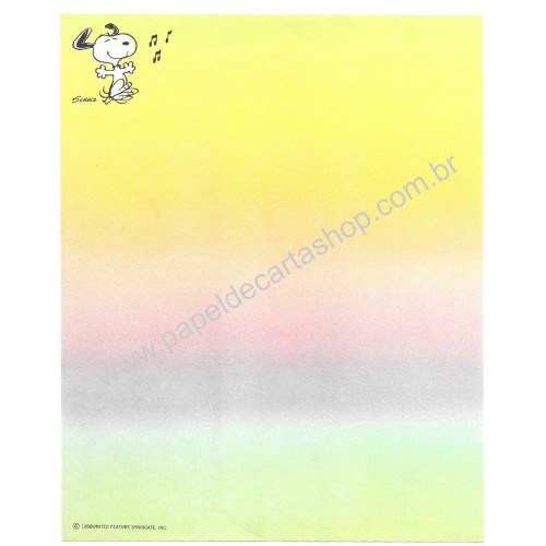 Papel de Carta Antigo Snoopy Música Hallmark Crown