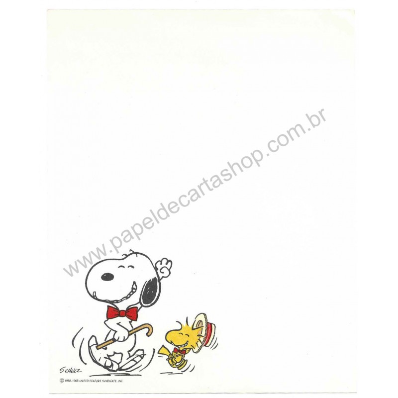 Papel de Carta Antigo Snoopy Dança Hallmark Crown