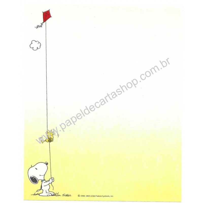 Papel de Carta Antigo Snoopy Pipa Hallmark Crown