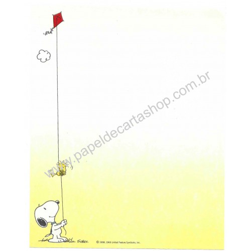 Papel de Carta Antigo Snoopy Pipa Hallmark Crown