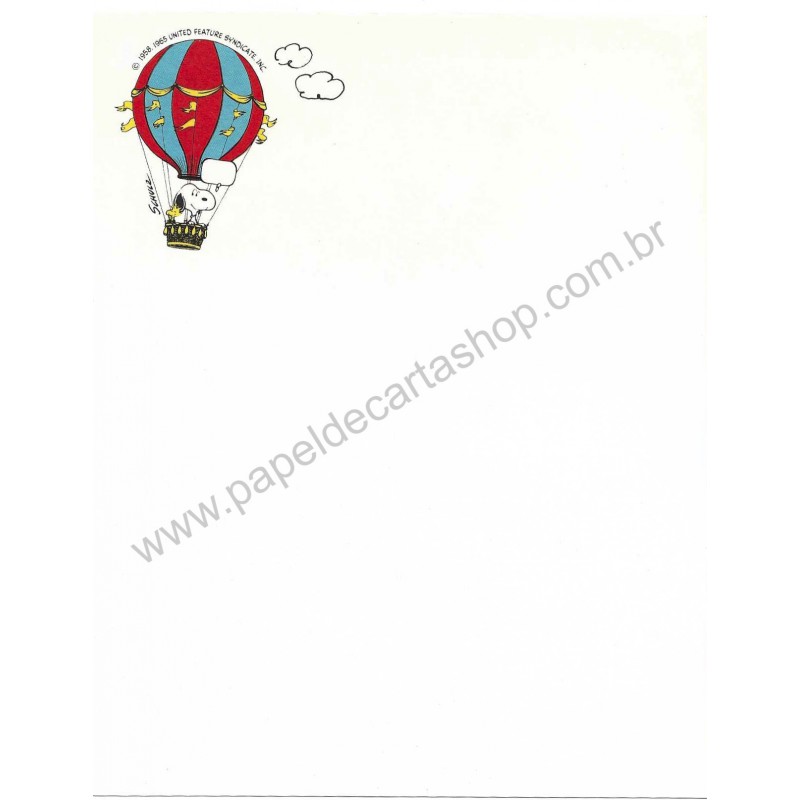 Papel de Carta Antigo Snoopy Balão Hallmark Crown