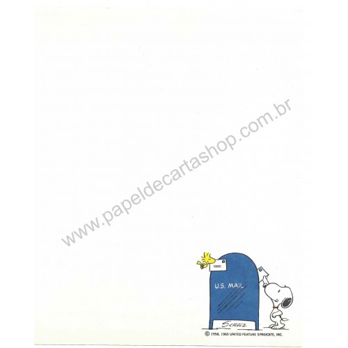 Papel de Carta Antigo Snoopy Mail Hallmark Crown