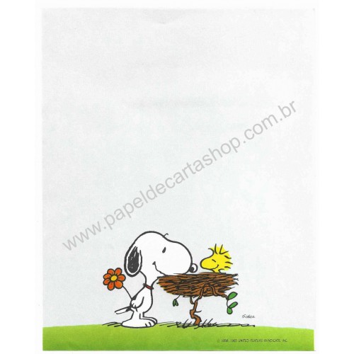 Papel de Carta Antigo Snoopy & Woodstock Hallmark Crown